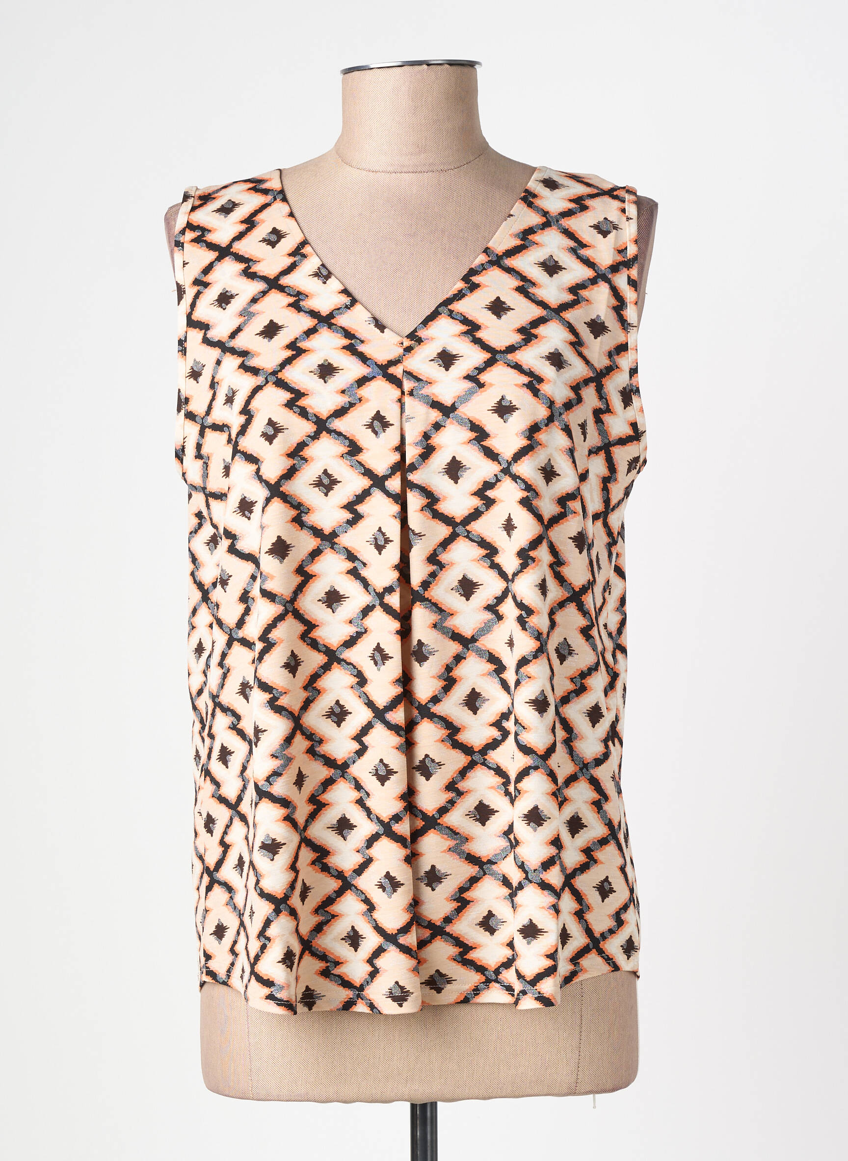 Top stretch sans manche beige GEVANA femme