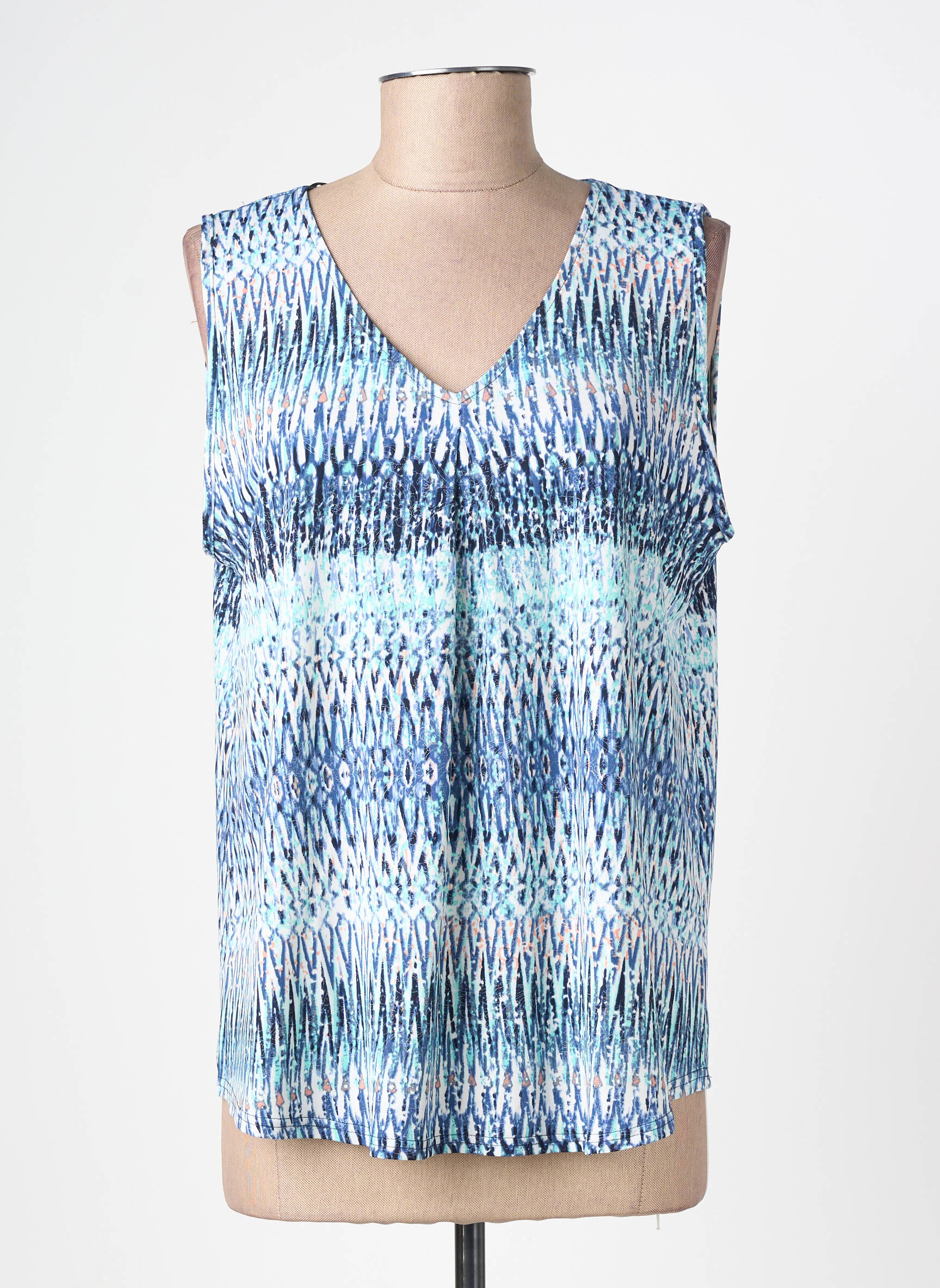 Top stretch sans manche bleu GEVANA femme