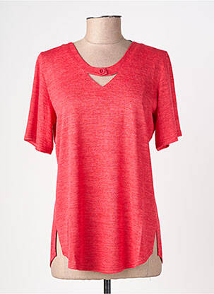 T-shirt coupe cintrée manches courtes rouge GEVANA femme