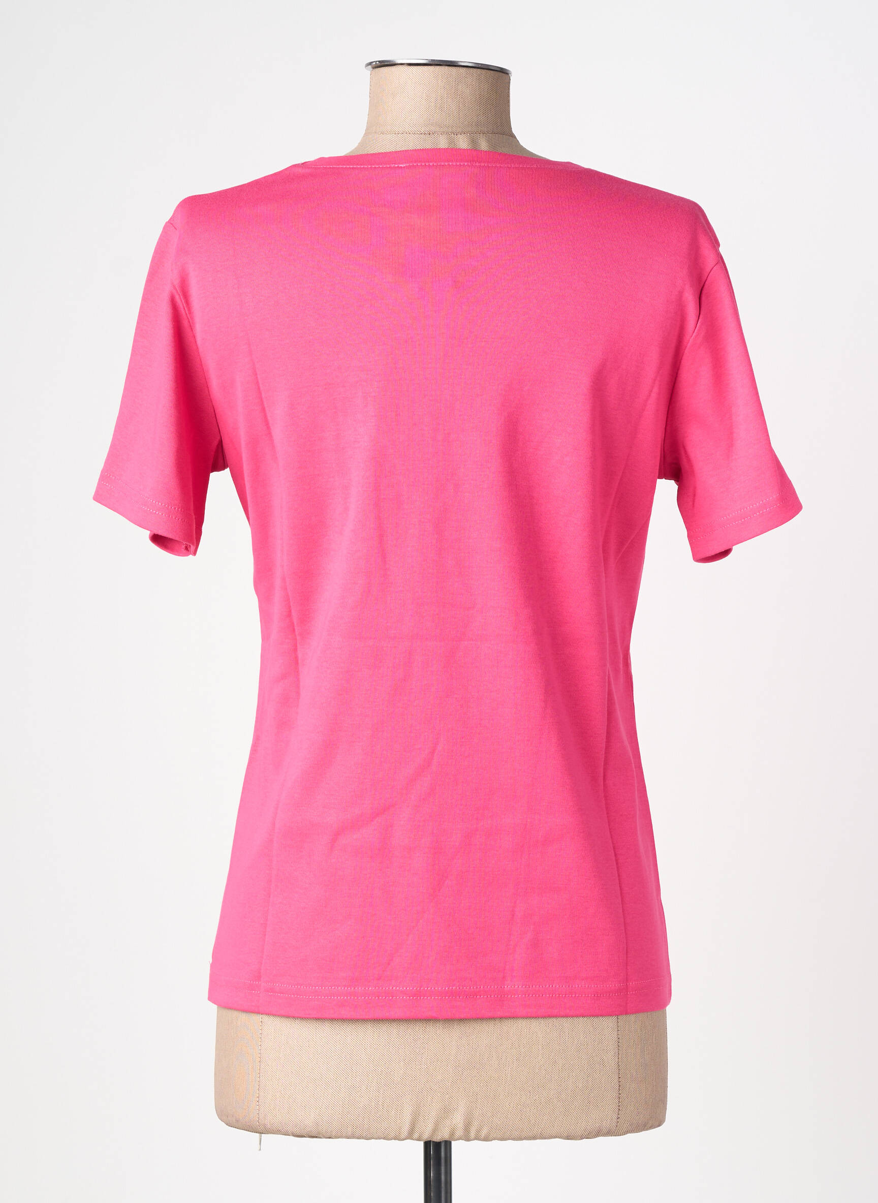 T-shirt sérigraphie manches courtes rose GEVANA femme