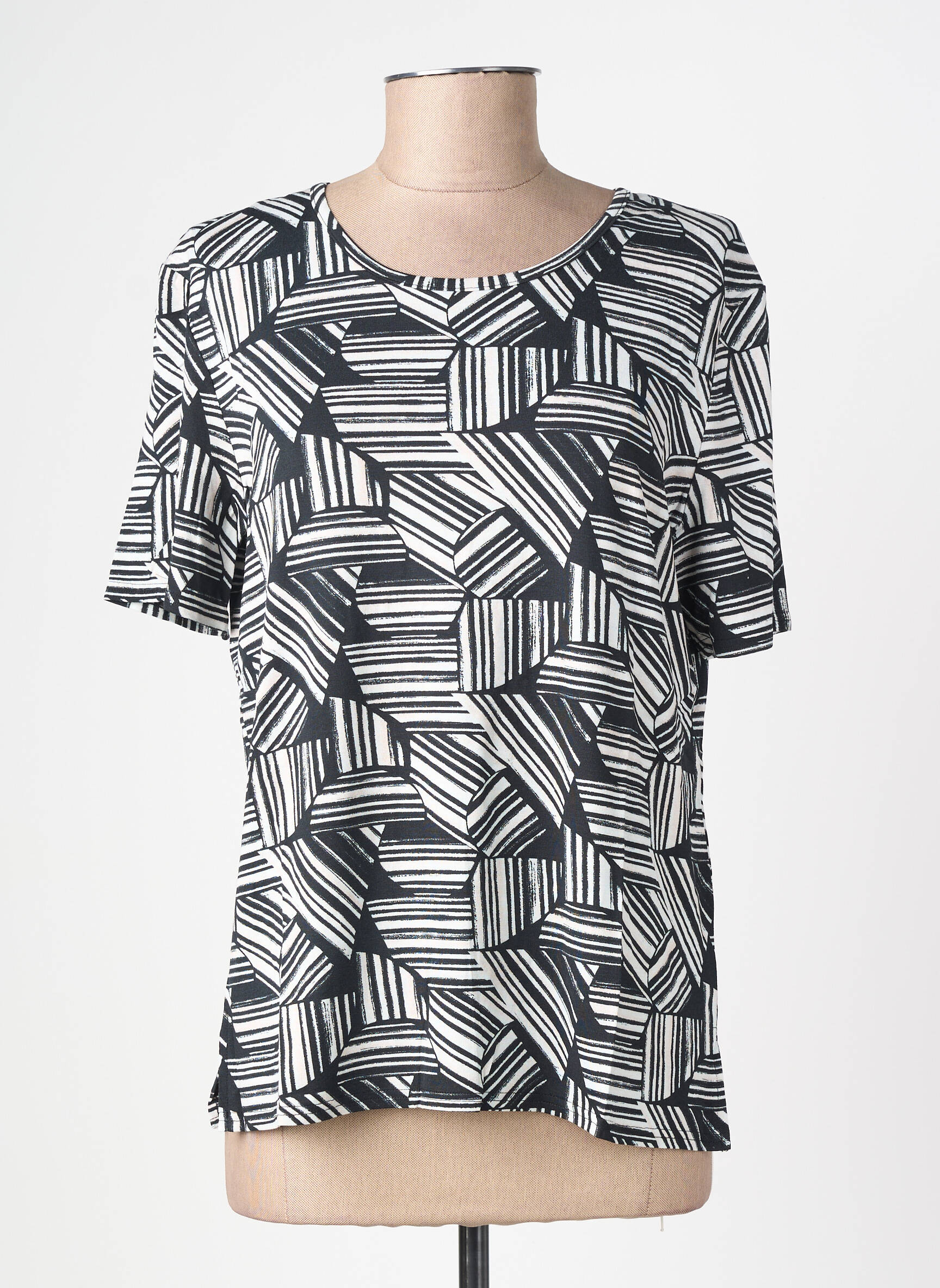 T-shirt stretch manches courtes noir GEVANA femme
