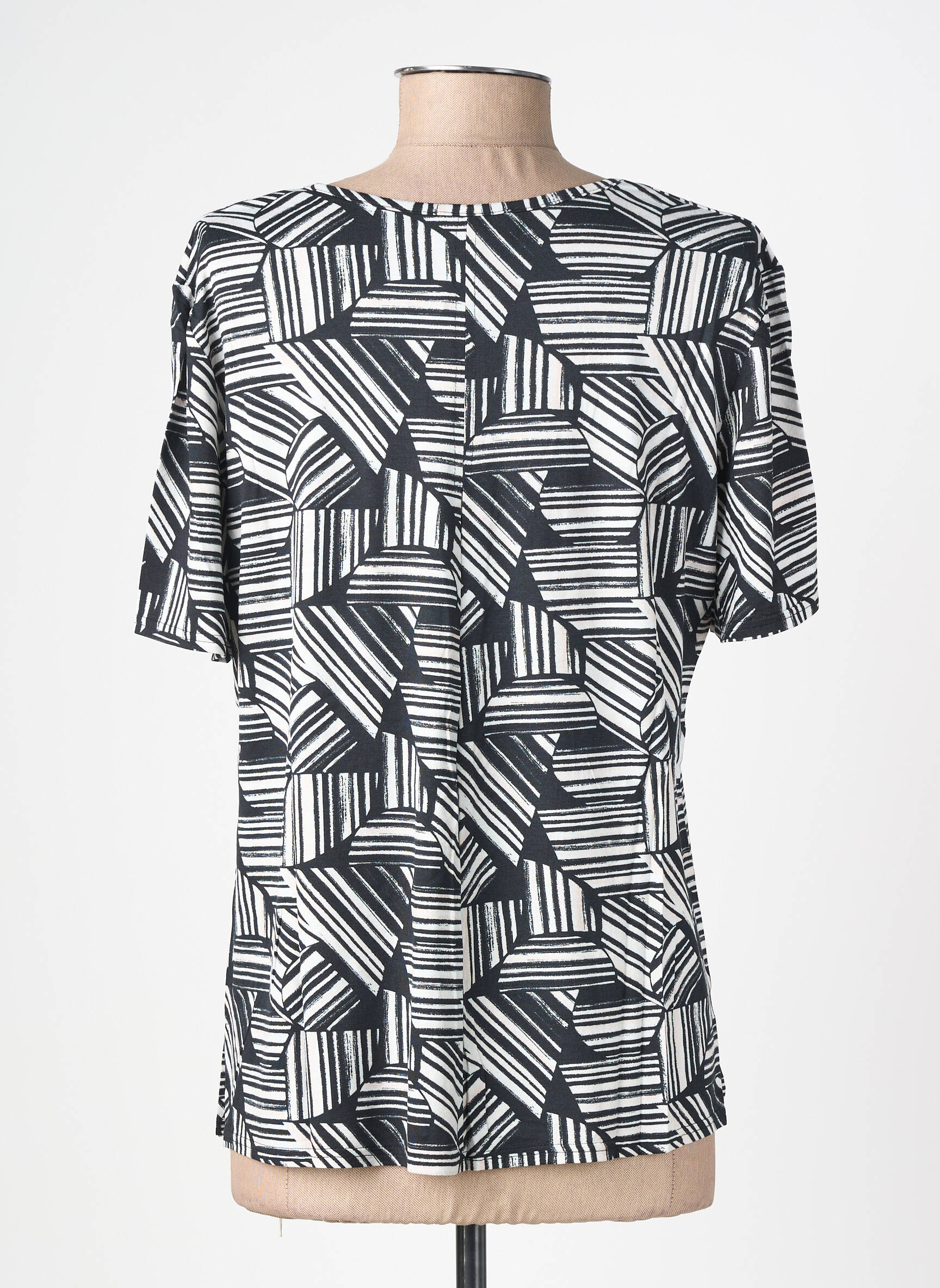 T-shirt stretch manches courtes noir GEVANA femme