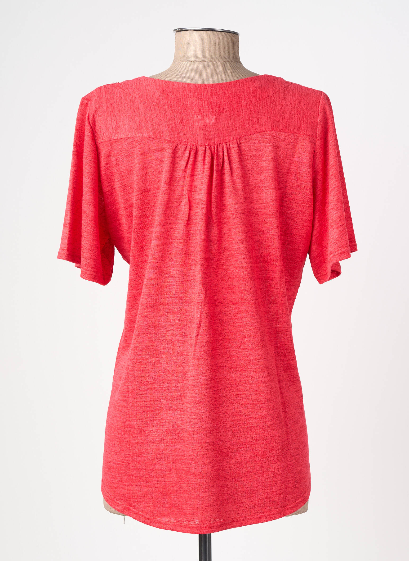 T-shirt coupe cintrée manches courtes rouge GEVANA femme