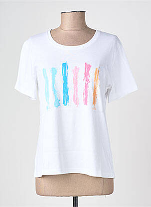T-shirt sérigraphie manches courtes blanc GEVANA femme
