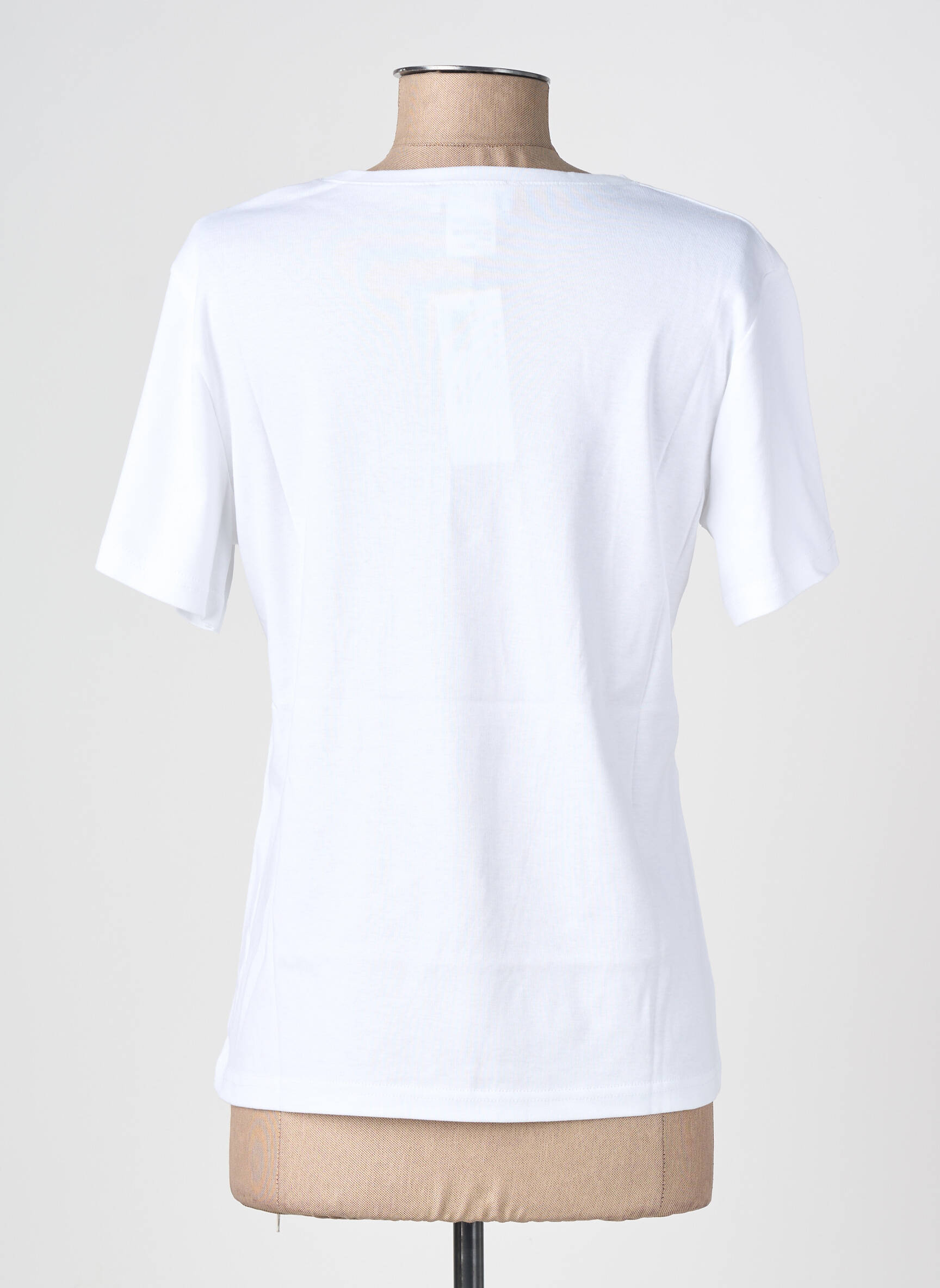 T-shirt sérigraphie manches courtes blanc GEVANA femme