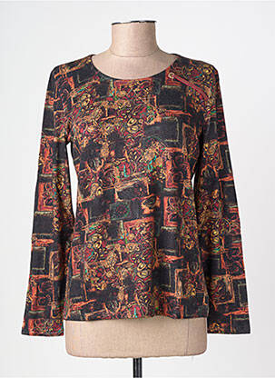 Pull coupe cintrée manches longues noir GEVANA femme