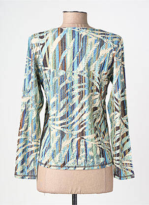 Pull coupe cintrée manches longues bleu GEVANA femme