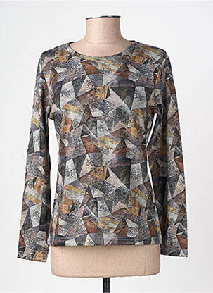 Pull coupe cintrée manches longues gris GEVANA femme