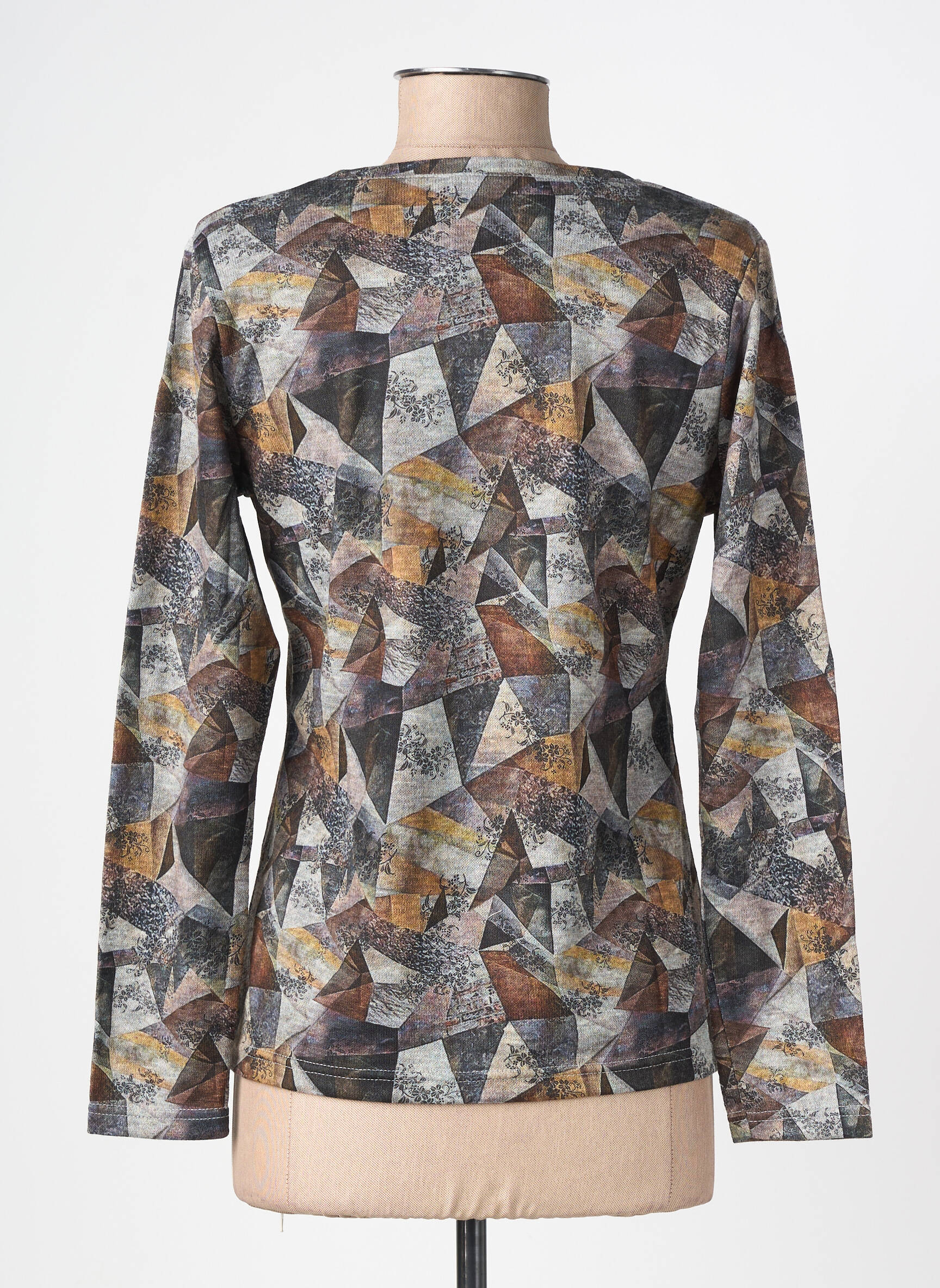 Pull coupe cintrée manches longues gris GEVANA femme