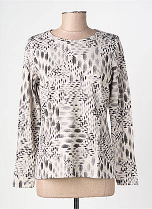 Pull coupe cintrée manches longues beige GEVANA femme