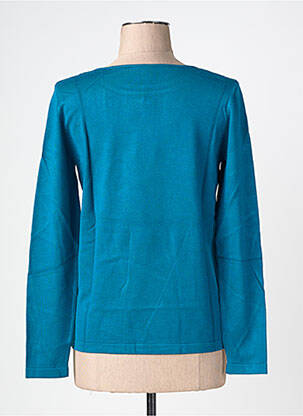 Pull coupe droite manches longues bleu GEVANA femme