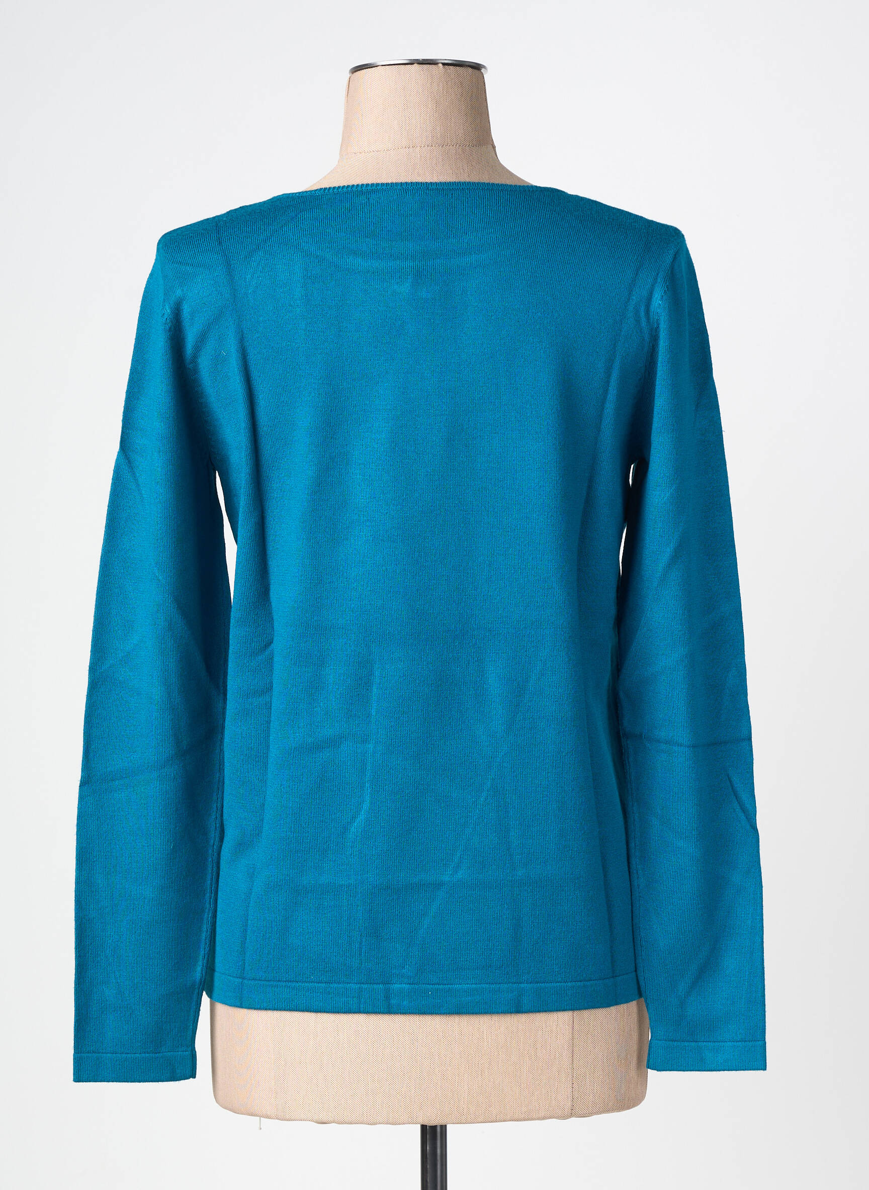 Pull coupe droite manches longues bleu GEVANA femme