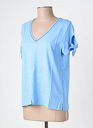 T-shirt coupe droite manches courtes bleu DIVILUNE femme