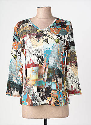 T-shirt imprimé fantaisie manches longues noir GEVANA femme