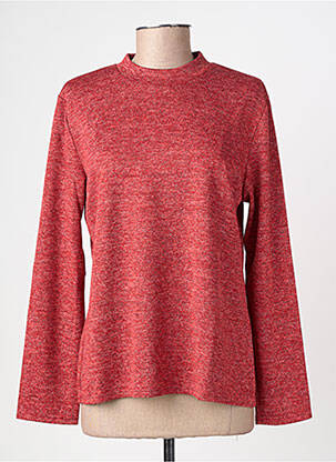 Pull coupe cintrée manches longues rouge GEVANA femme