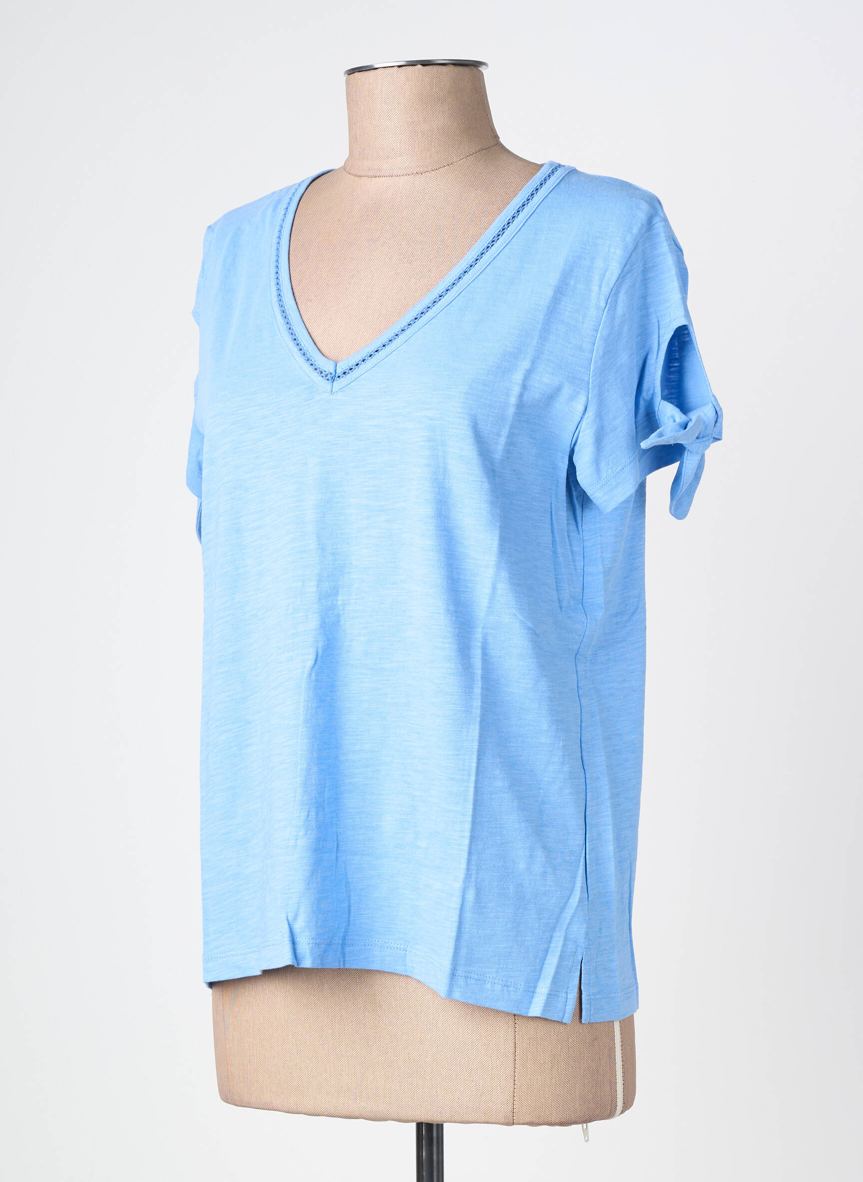 T-shirt coupe droite manches courtes bleu DIVILUNE femme
