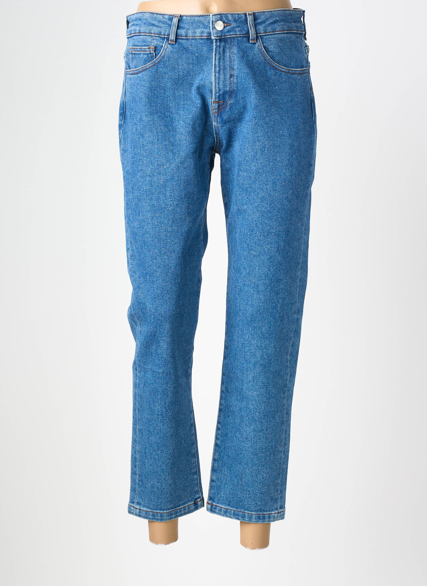 Jeans coupe slim stretch taille normale bleu GEVANA femme