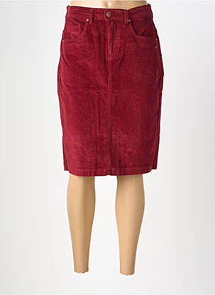Jupe mi-longue stretch rouge GEVANA femme