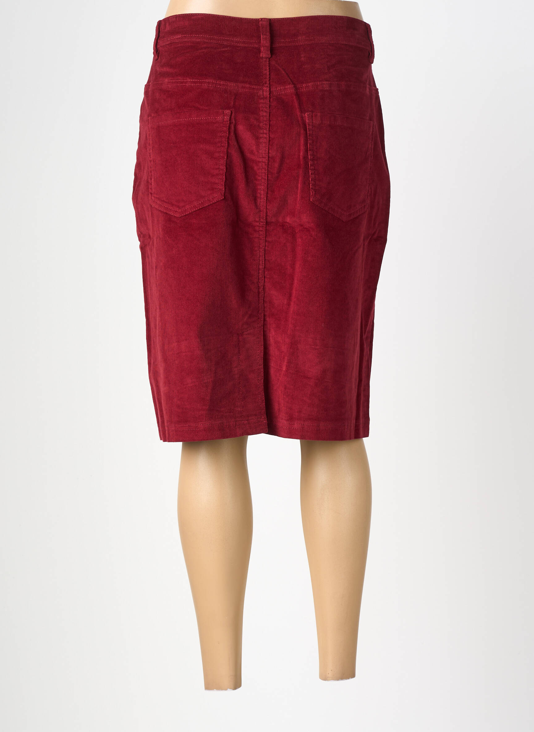 Jupe mi-longue stretch rouge GEVANA femme