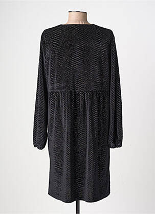 Robe mi-longue manches longues manches longues noir GEVANA femme