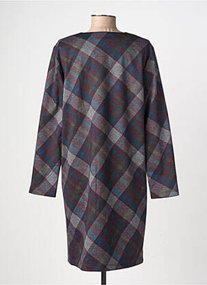 Robe mi-longue imprimé fantaisie manches longues bleu GEVANA femme