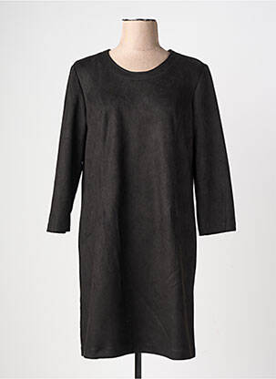 Robe mi-longue manches longues manches longues noir GEVANA femme