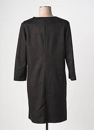 Robe mi-longue manches longues manches longues noir GEVANA femme