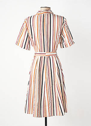Robe mi-longue manches courtes manches courtes beige DIVILUNE femme
