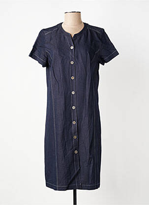 Robe mi-longue manches courtes manches courtes bleu GEVANA femme