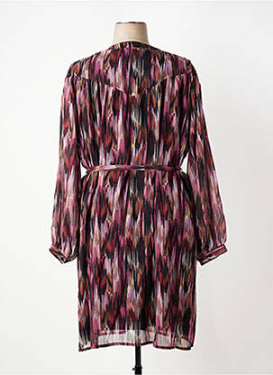 Robe mi-longue coupe fluide manches longues rouge GEVANA femme
