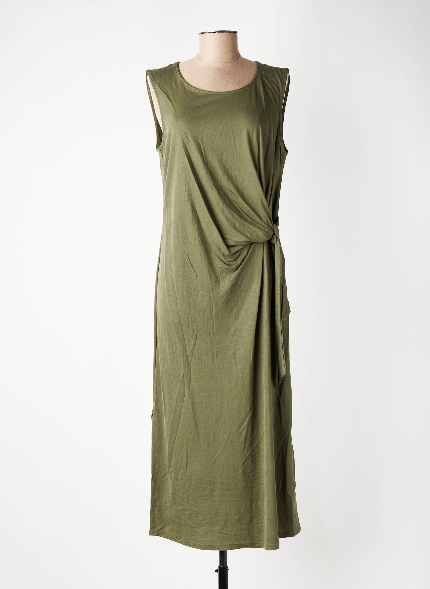 Robe longue sans manche sans manche vert GEVANA femme