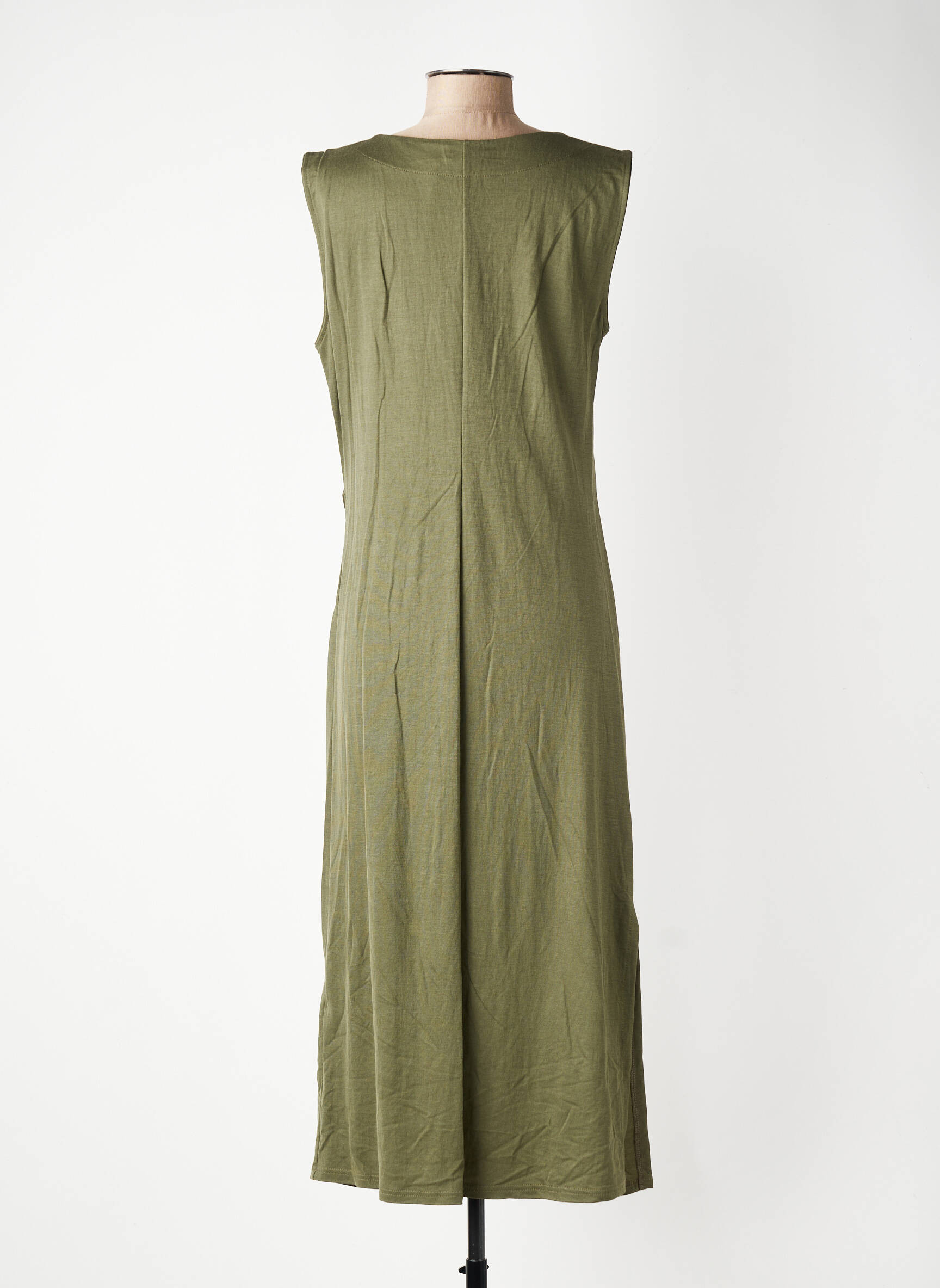 Robe longue sans manche sans manche vert GEVANA femme