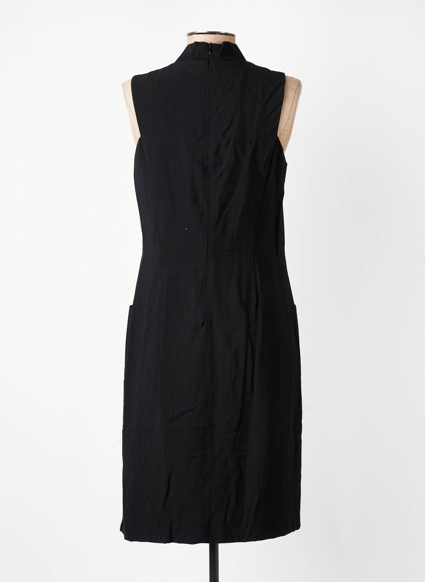 Robe mi-longue sans manche sans manche noir GEVANA femme