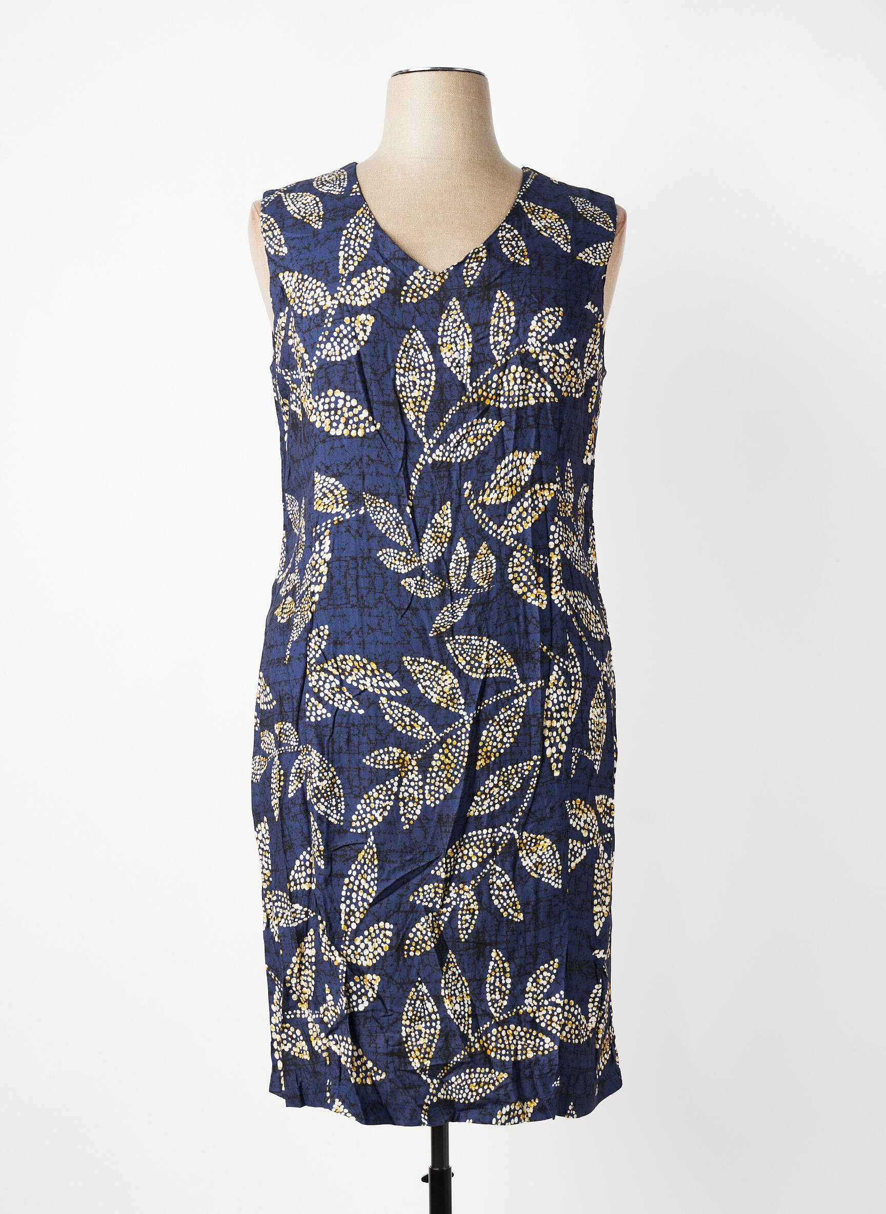 Robe mi-longue sans manche sans manche bleu GEVANA femme