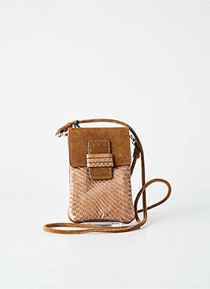 Sac cuir grainé forme rectangulaire marron GREAT BY SANDIE femme