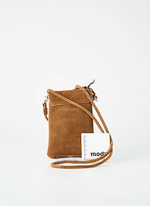 Sac cuir grainé forme rectangulaire marron GREAT BY SANDIE femme