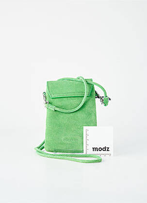 Sac cuir grainé forme rectangulaire vert GREAT BY SANDIE femme