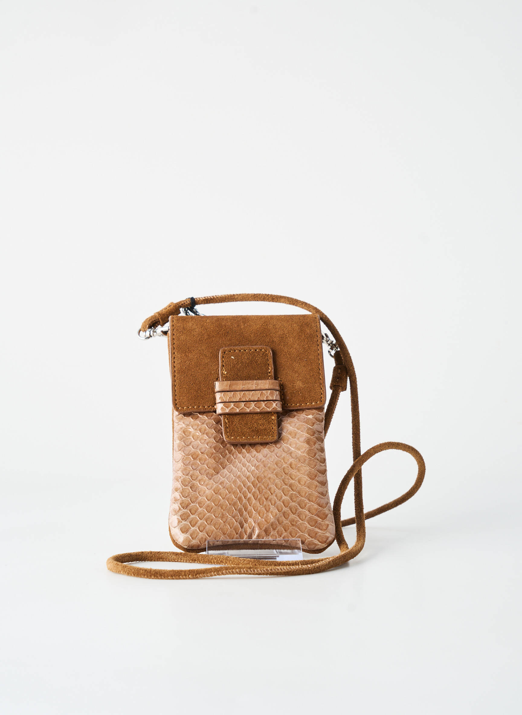 Sac cuir grainé forme rectangulaire marron GREAT BY SANDIE femme