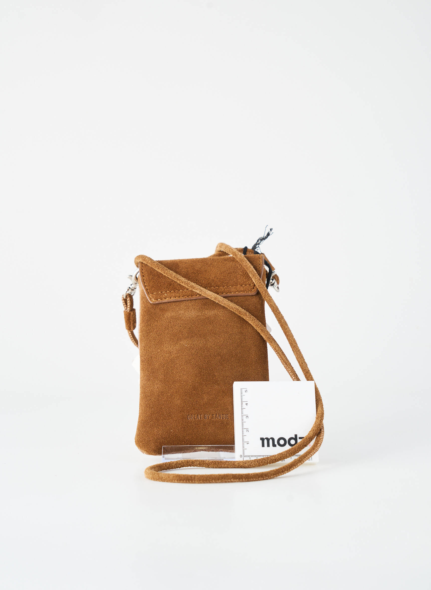 Sac cuir grainé forme rectangulaire marron GREAT BY SANDIE femme
