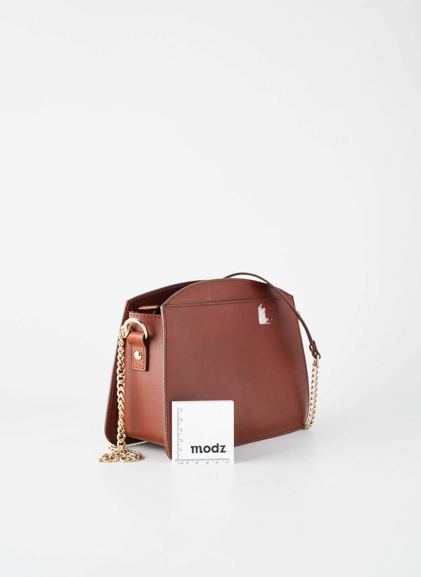 Sac fermeture zippée forme rectangulaire marron RIVECOUR femme