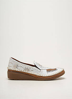 Mocassins matière lisse talon de 4 à 6cm blanc MADORY femme