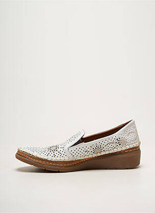 Mocassins matière lisse talon de 4 à 6cm blanc MADORY femme