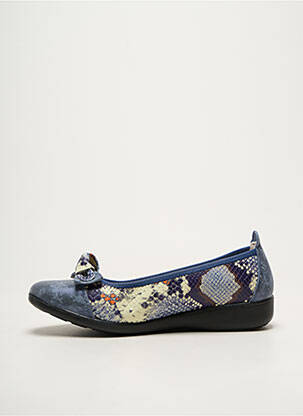 Ballerines matière lisse talon plat jusqu'à 3cm bleu INFINI femme