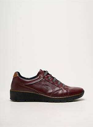 Baskets fermeture elastique talon plat jusqu'à 3cm rouge RIEKER femme