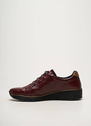 Baskets fermeture elastique talon plat jusqu'à 3cm rouge RIEKER femme