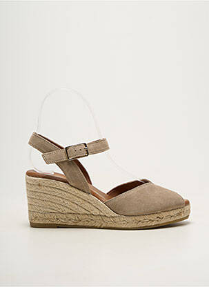Espadrilles fermeture boucle(s) talon de 7 à 9cm beige LA MAISON DE L'ESPADRILLE femme