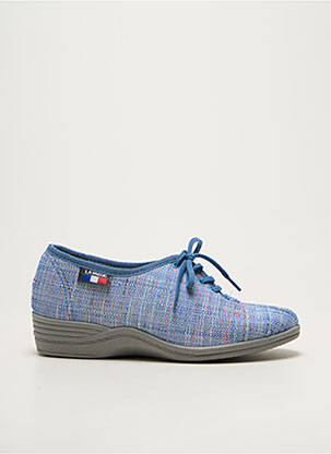 Chaussons/pantoufles bout rond talon plat jusqu'à 3cm bleu LA VAGUE femme