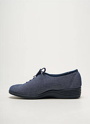 Chaussons/pantoufles semi compensé talon plat jusqu'à 3cm bleu LA VAGUE femme