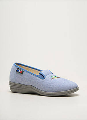 Chaussons/pantoufles bout rond talon plat jusqu'à 3cm bleu LA VAGUE femme