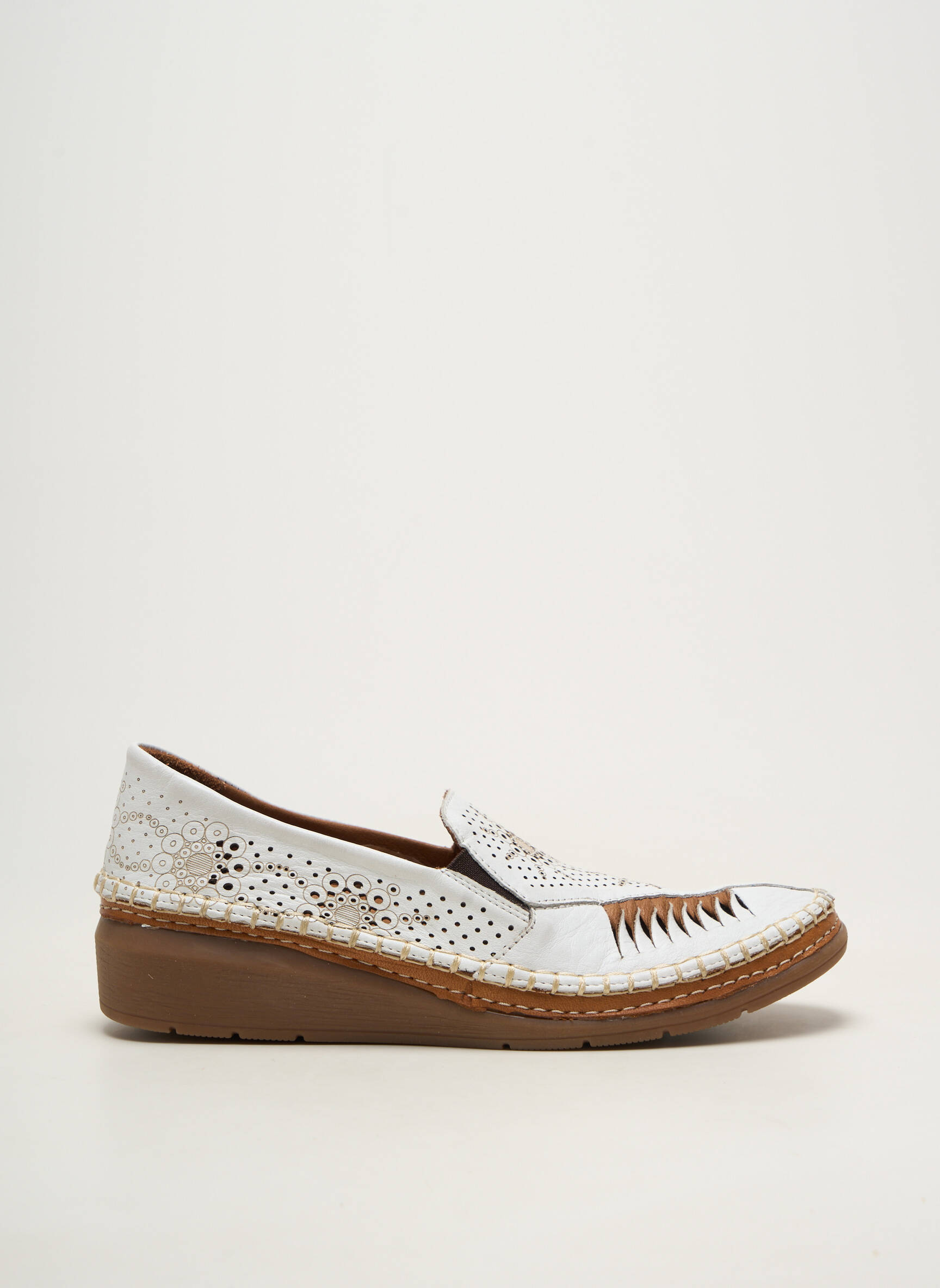 Mocassins matière lisse talon de 4 à 6cm blanc MADORY femme